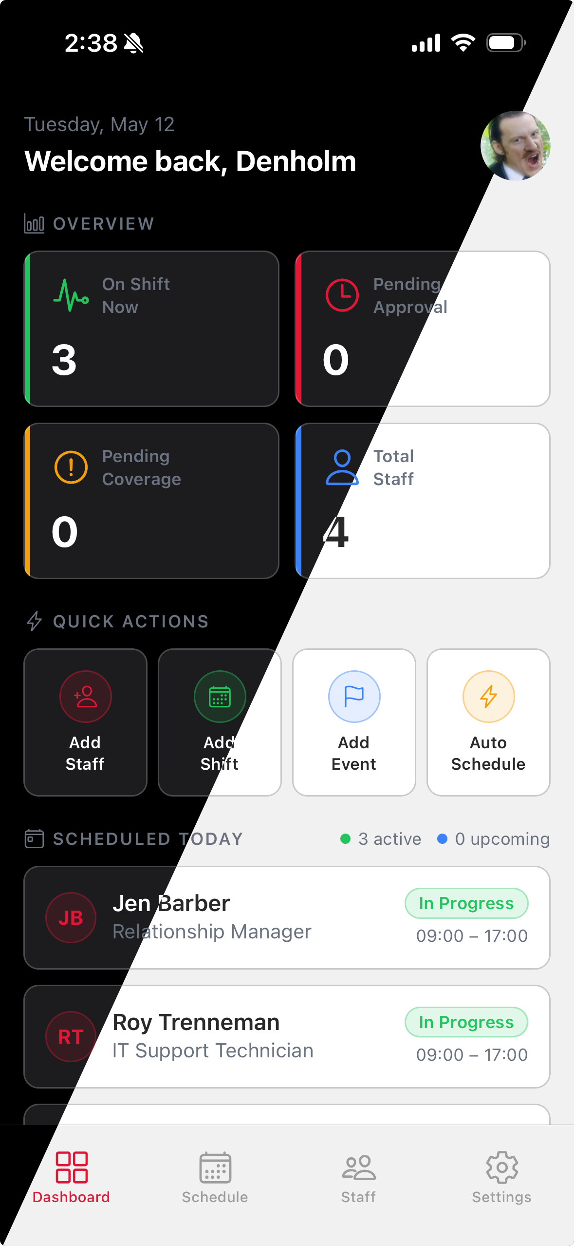 TimeWise dashboard